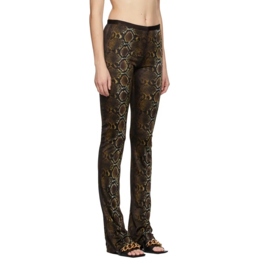 4S. NWOT VERSACE BROWN PYTHON PRINT TROUSERS SIZE IT 38 / US 2